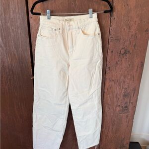 Madewell Cream Wide-Leg Crop Jeans